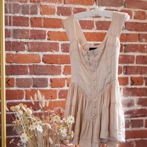 Vanessa Mooney Elisabeth Romper Dress - cream satin